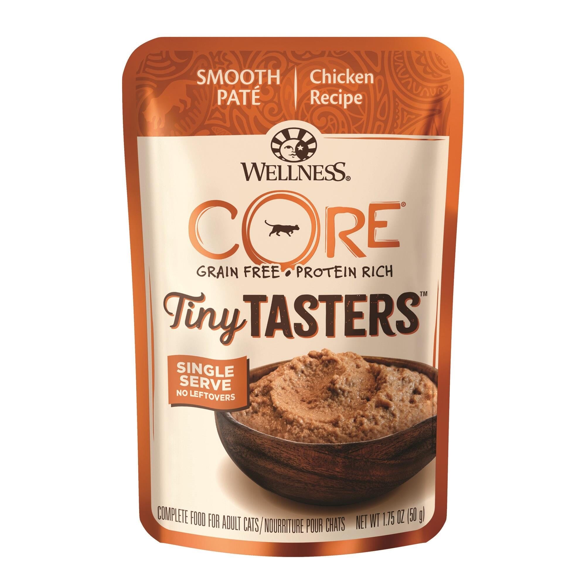 Wellness Core Tiny Tasters Grain-Free Chicken Smooth Pate Wet Cat Food Pouch - 1.75 Oz - Case of 12