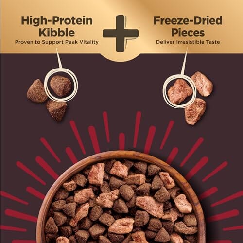 Wellness CORE+ Wholesome Grains High-Protein Beef and Barley Adult Freeze-Dried Pieces and Dry Dog Food - 4 Lbs