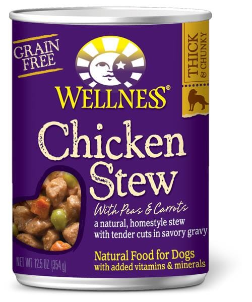 Wellness Grain Free Natural Chicken Stew with Peas and Carrots Wet Canned Dog Food  