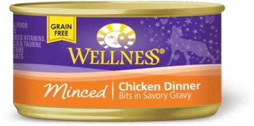 Wellness Grain Free Natural Minced Chicken Dinner Wet Canned Cat Food  