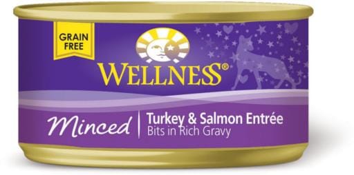 Wellness Grain Free Natural Minced Turkey and Salmon Entree Wet Canned Cat Food  