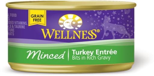 Wellness Grain Free Natural Minced Turkey Entree Wet Canned Cat Food  