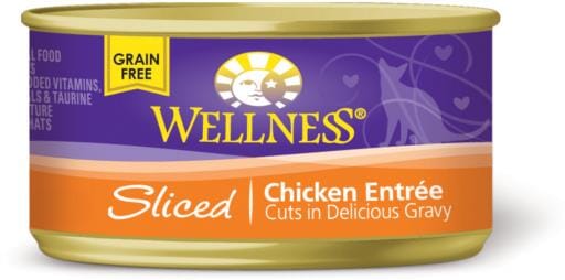 Wellness Grain Free Natural Sliced Chicken Entree Wet Canned Cat Food  