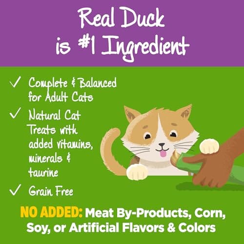 Wellness Lickable Treats Grain-Free Duck with Broth Puree Squeezable Cat Treats - .4 Oz - 6 Pack
