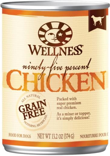 Wellness Natural Grain Free 95% Chicken Recipe Adult Wet Canned Dog Food  