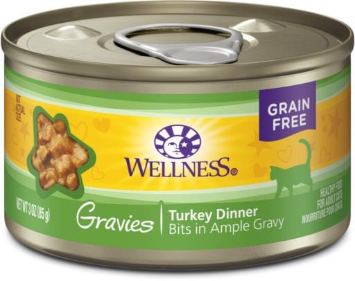 Wellness Natural Grain Free Gravies Turkey Dinner Canned Cat Food  