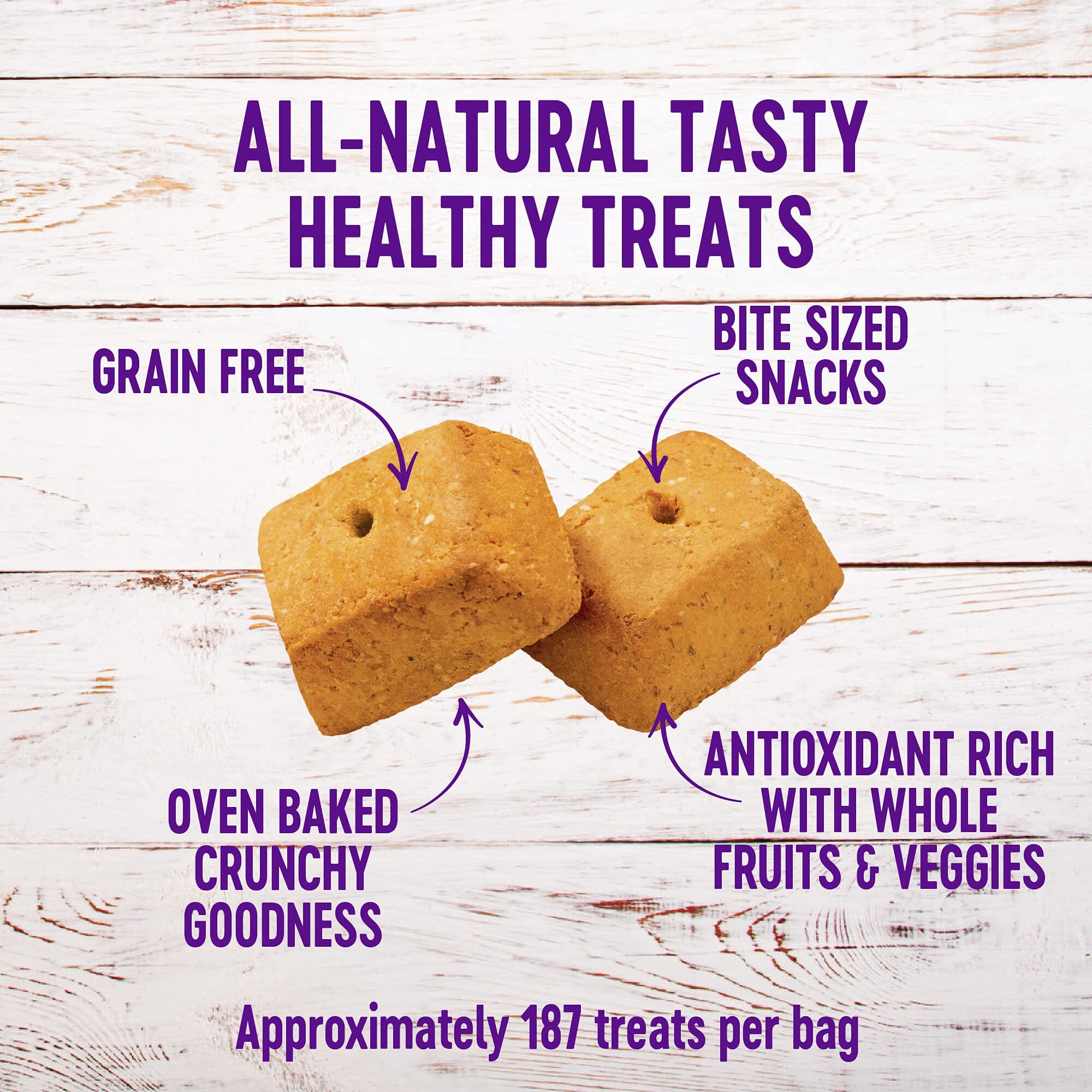 Wellness Natural Grain Free Wellbars Crunchy Yogurt, Apples and Bananas Recipe Dog Treats  