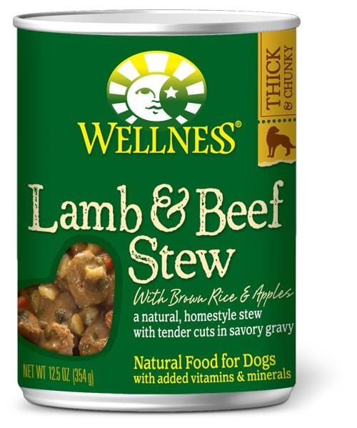 Wellness Natural Lamb and Beef Stew with Brown Rice and Apples Wet Canned Dog Food  