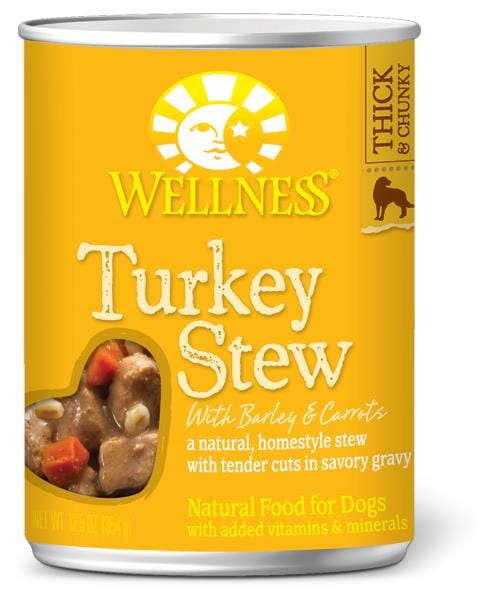 Wellness Natural Turkey Stew with Barley and Carrots Wet Canned Dog Food  