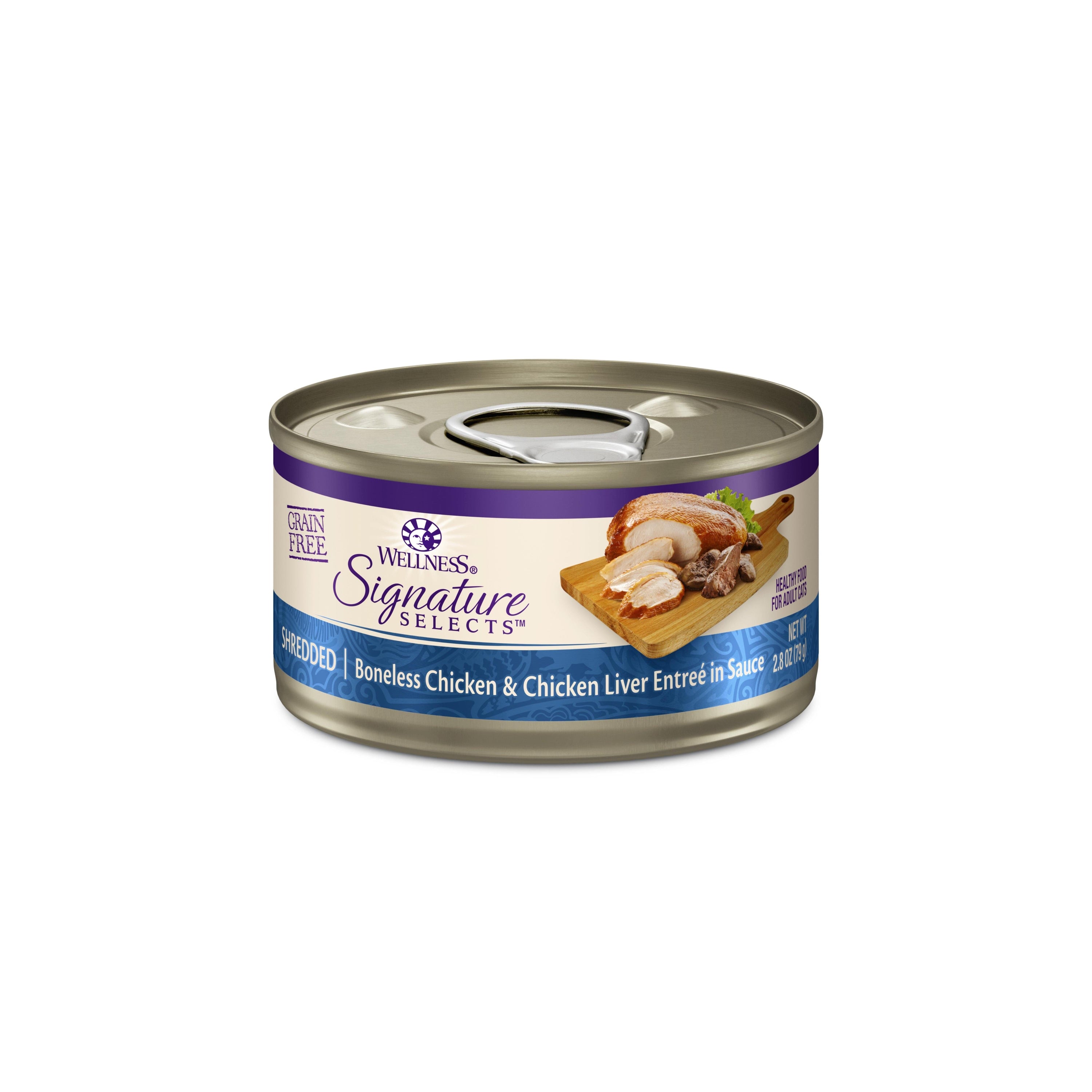 Wellness Signature Selects Grain Free Natural White Meat Chicken and Chicken Liver Entree in Sauce Wet Canned Cat Food  