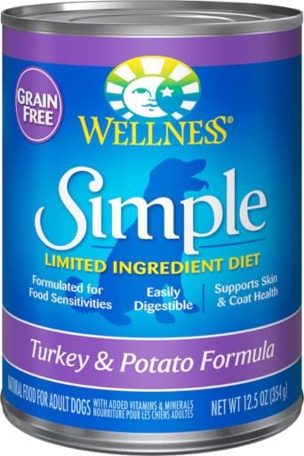 Wellness Simple Natural Limited Ingredient Diet Turkey and Potato Recipe Wet Canned Dog Food  