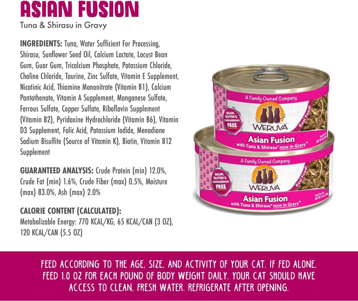 Weruva Asian Fusion Canned Cat Food - 3 Oz - Case of 24  