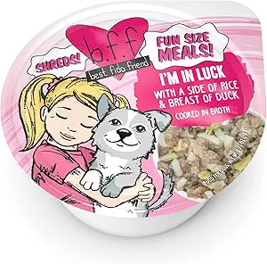 Weruva BFF I'M IN LUCK Rice and Duck Wet Dog Food - 2.7 Oz Tub - Case of 12  