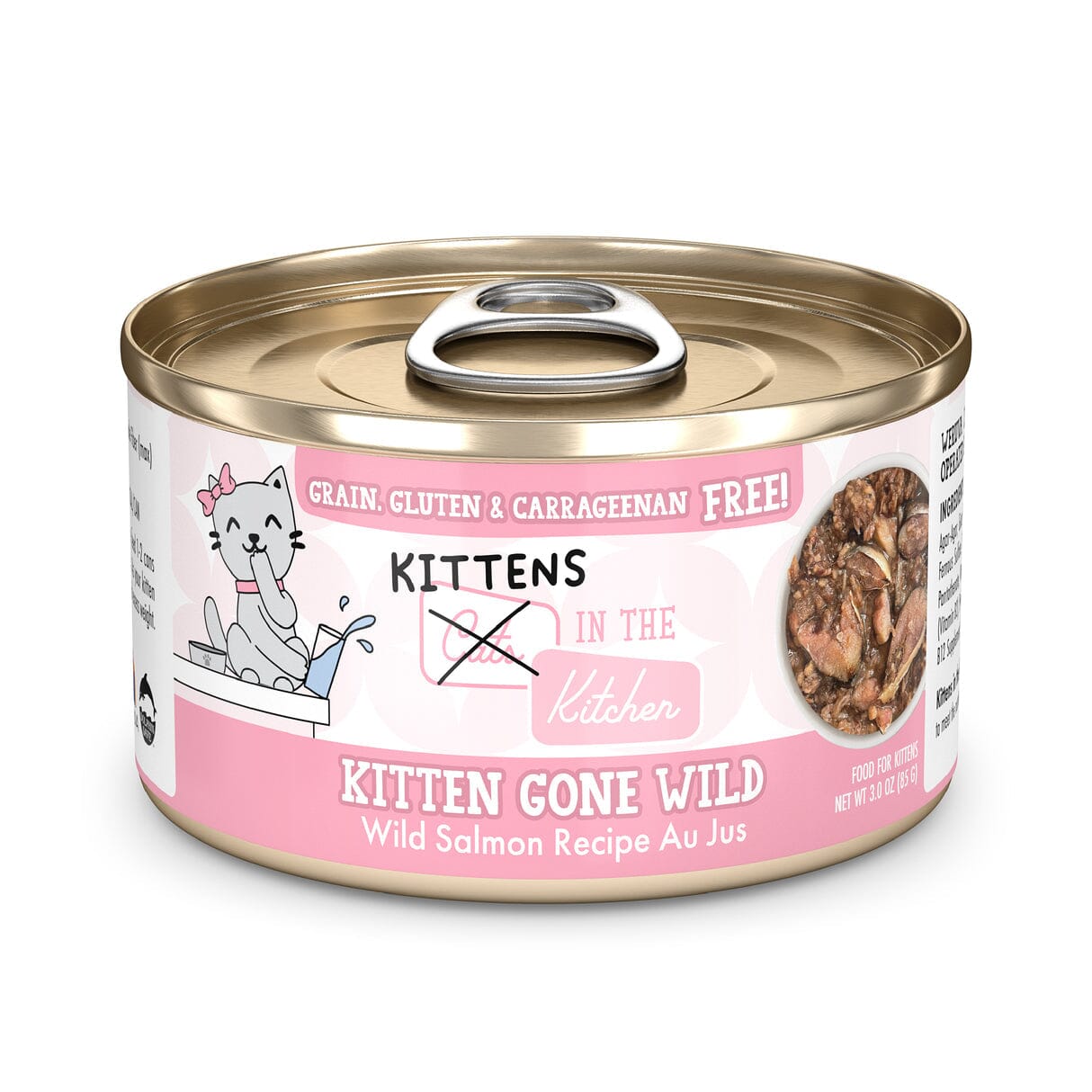 Weruva Cats in the Kitchen Grain-Free Kitten Gone Wild Salmon Canned Cat Food - 3 Oz - Case of 12