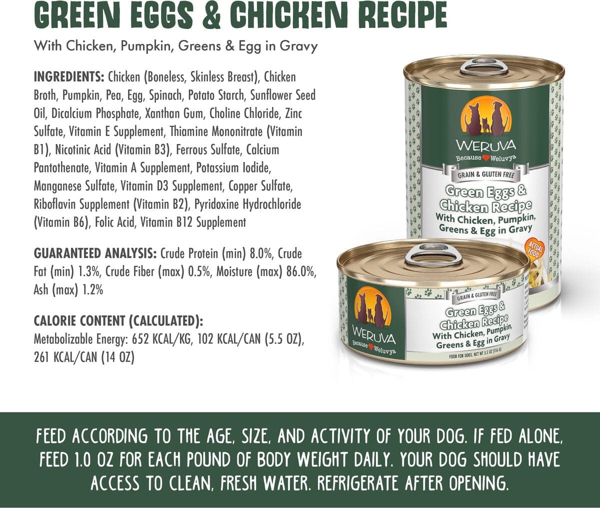 Weruva Green Egg and Chicken Canned Dog Food - 5.5 Oz - Case of 24  