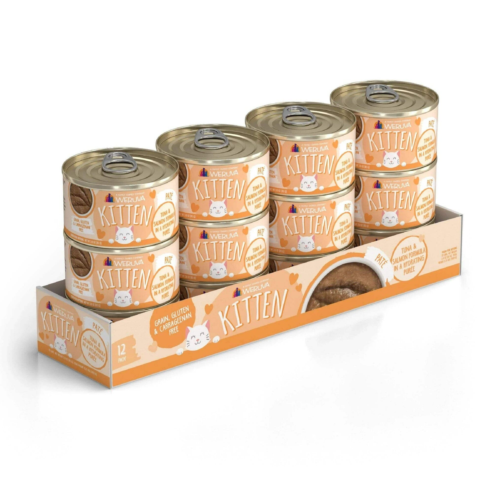 Weruva Kitten Puree Tuna and Salmon Canned Cat Food - 3 Oz - Case of 12  