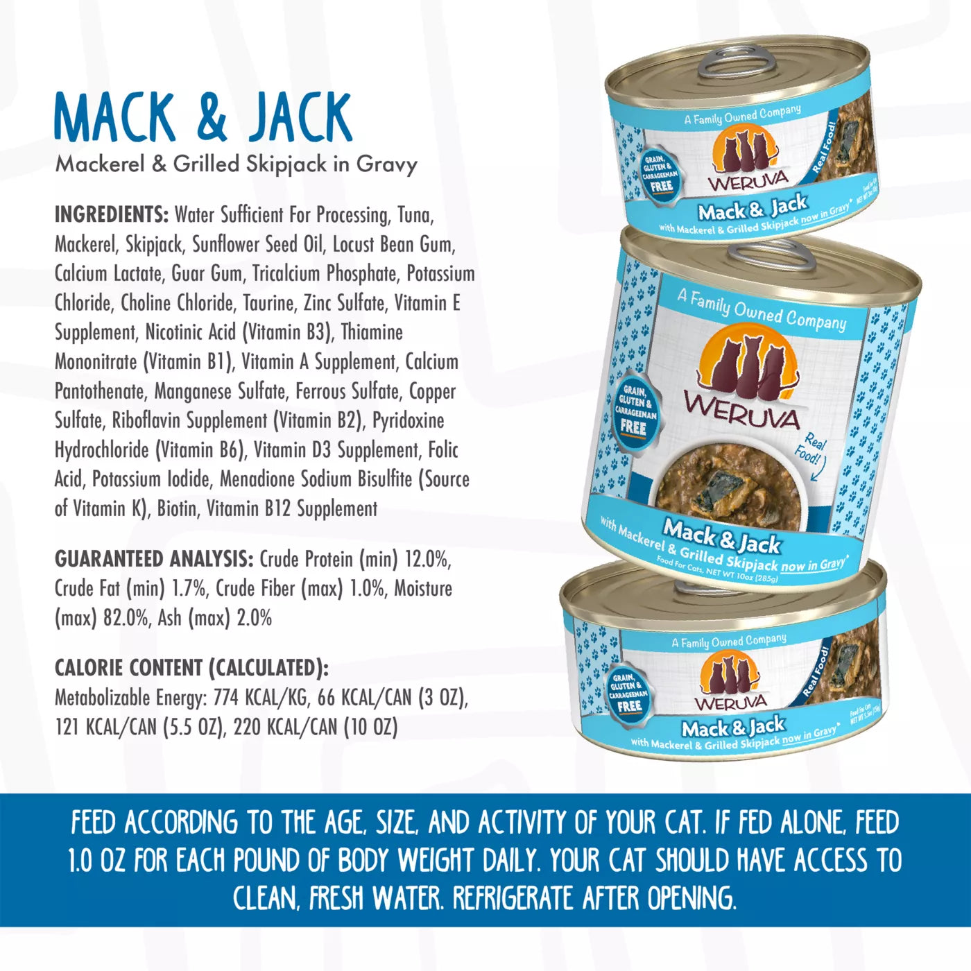 Weruva Mack Jack Canned Cat Food - 3 Oz - Case of 24  