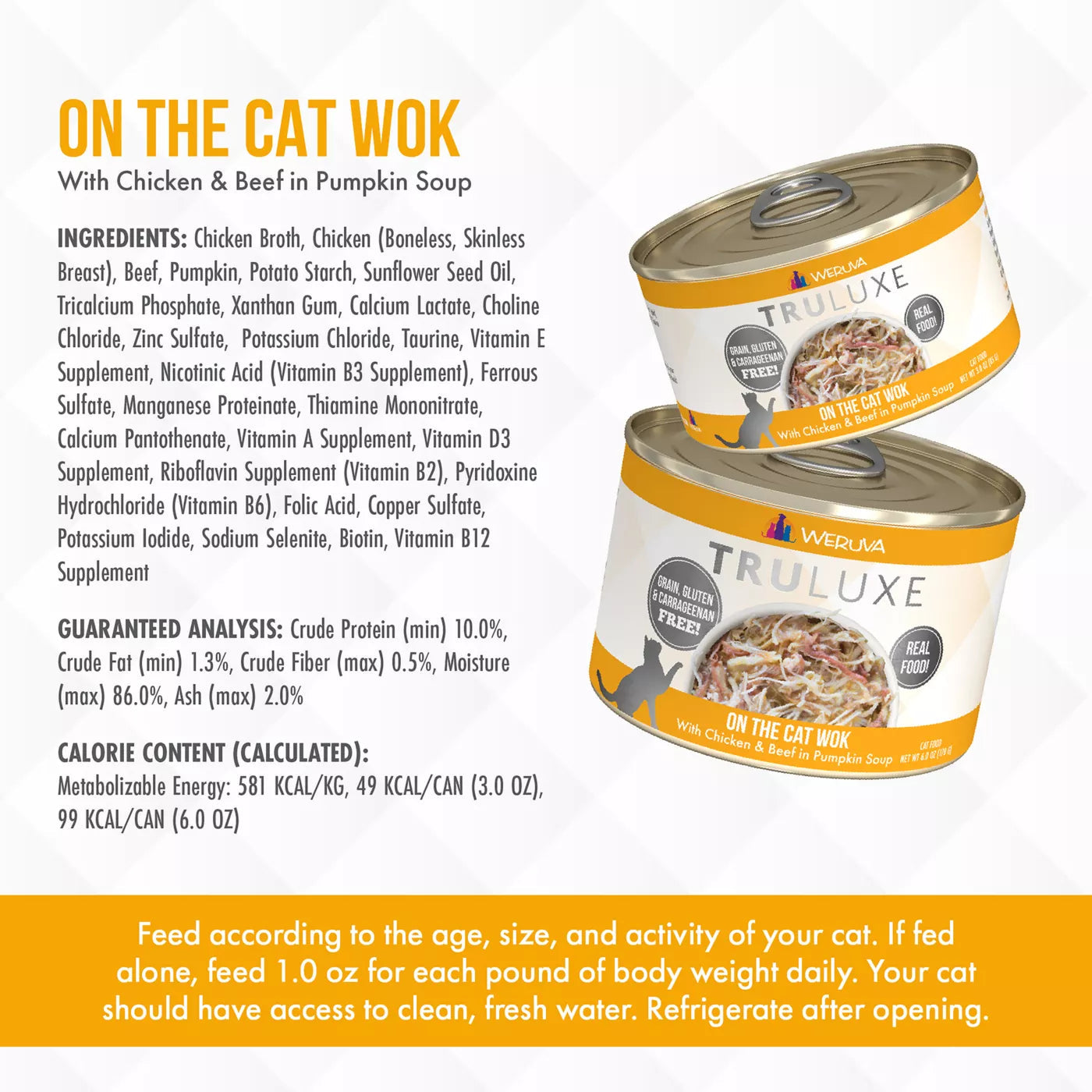 Weruva TruLuxe On-The-Cat-Wok Canned Cat Food - 3 Oz - Case of 24  