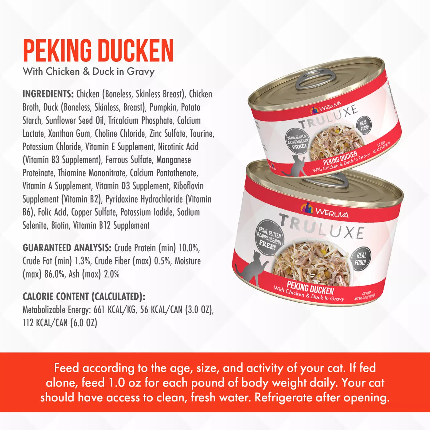 Weruva TruLuxe Peking Ducken Canned Cat Food - 3 Oz - Case of 24  