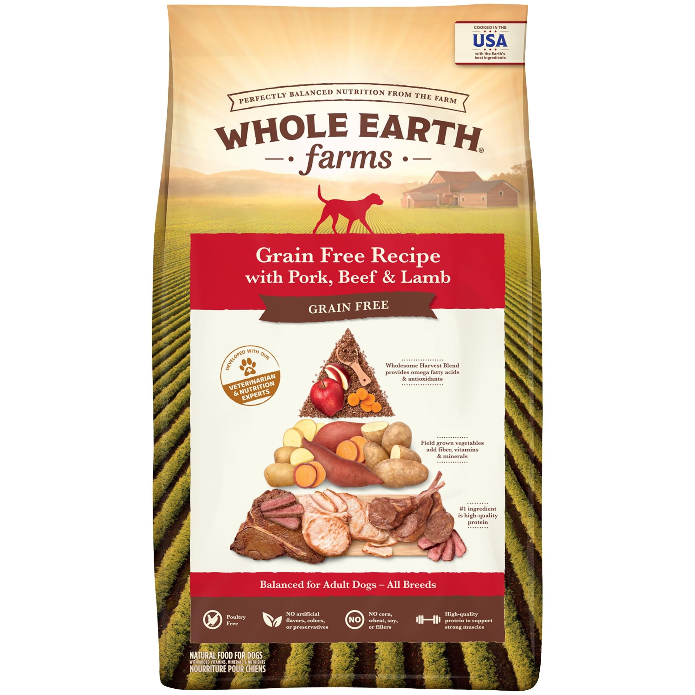 Whole Earth Farms Grain-Free Beef and Lamb Dry Dog Food - 25 Lbs  