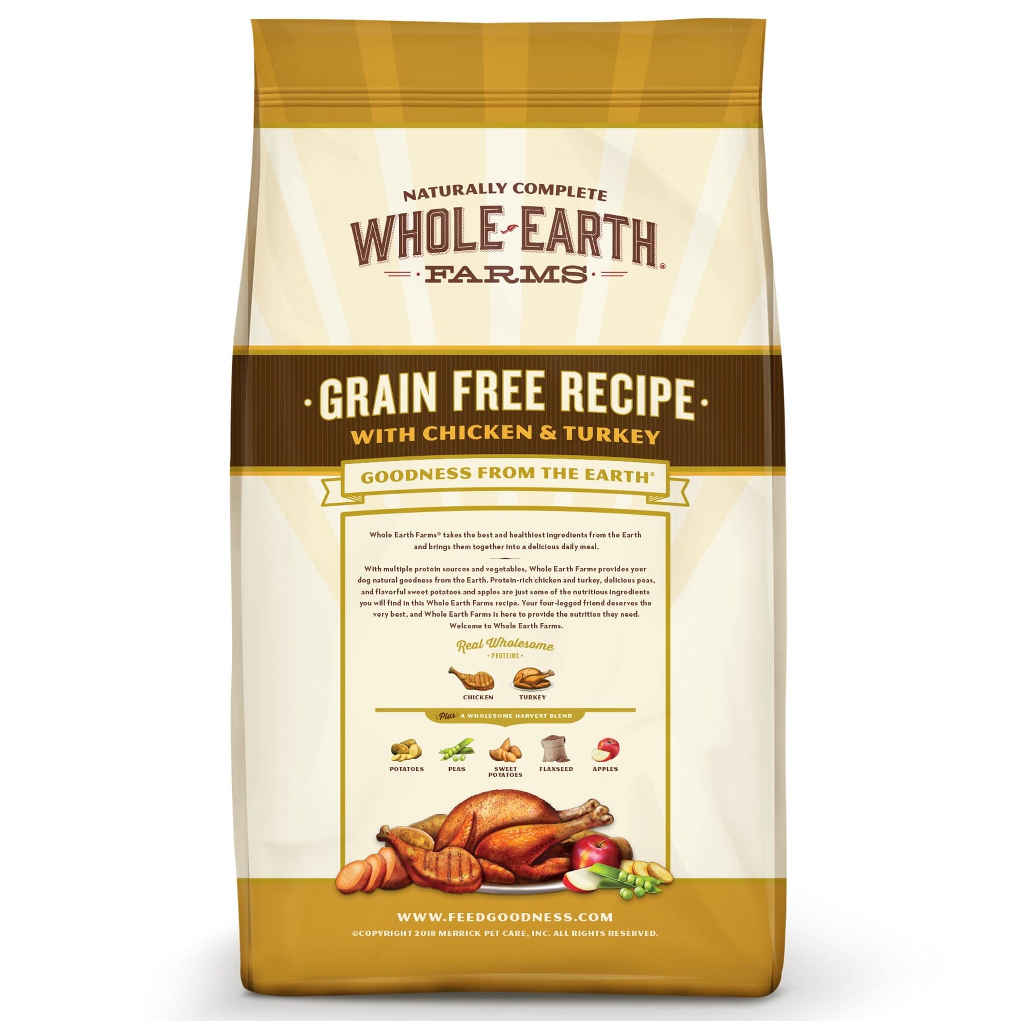 Whole Earth Farms Grain-Free Chicken and Turkey Dry Dog Food - 4 Lbs