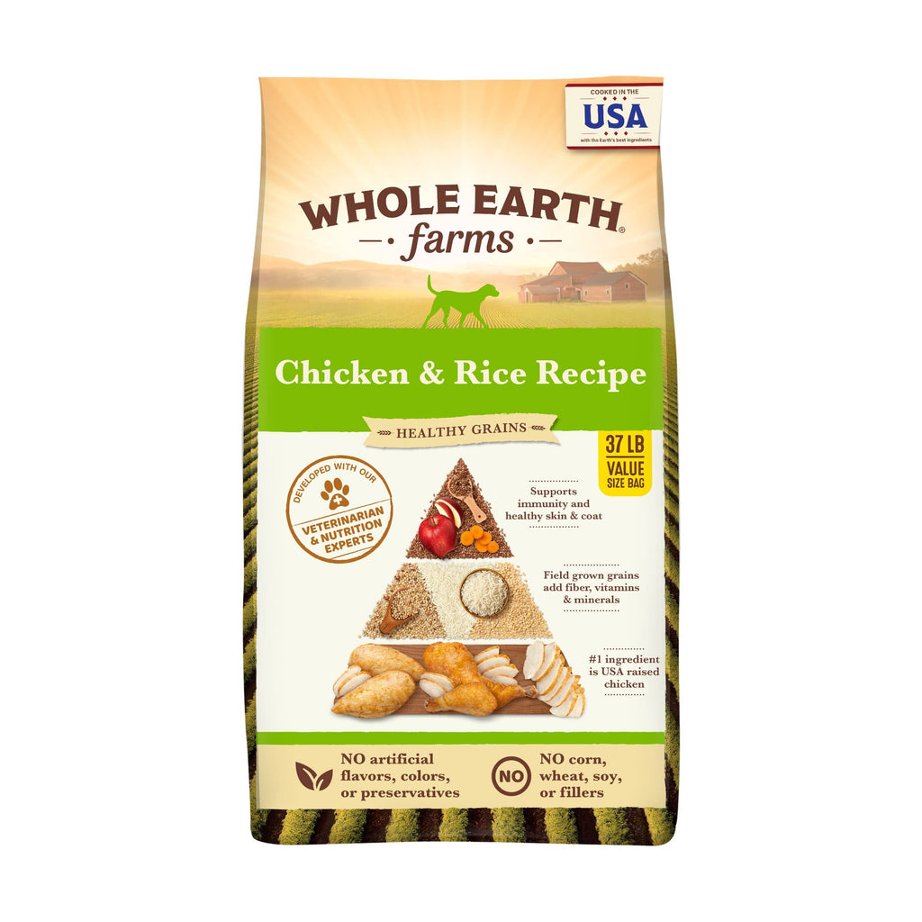 Whole Earth Farms Healthy Grains Chicken and Rice Dry Dog Food - 37 Lbs  