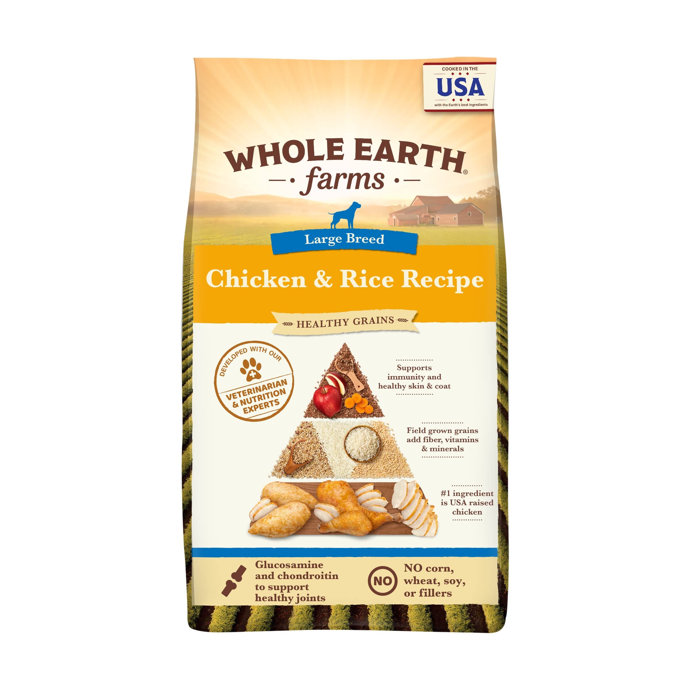 Whole Earth Farms Large-Breed Chicken and Rice Dry Dog Food - 12 Lbs  