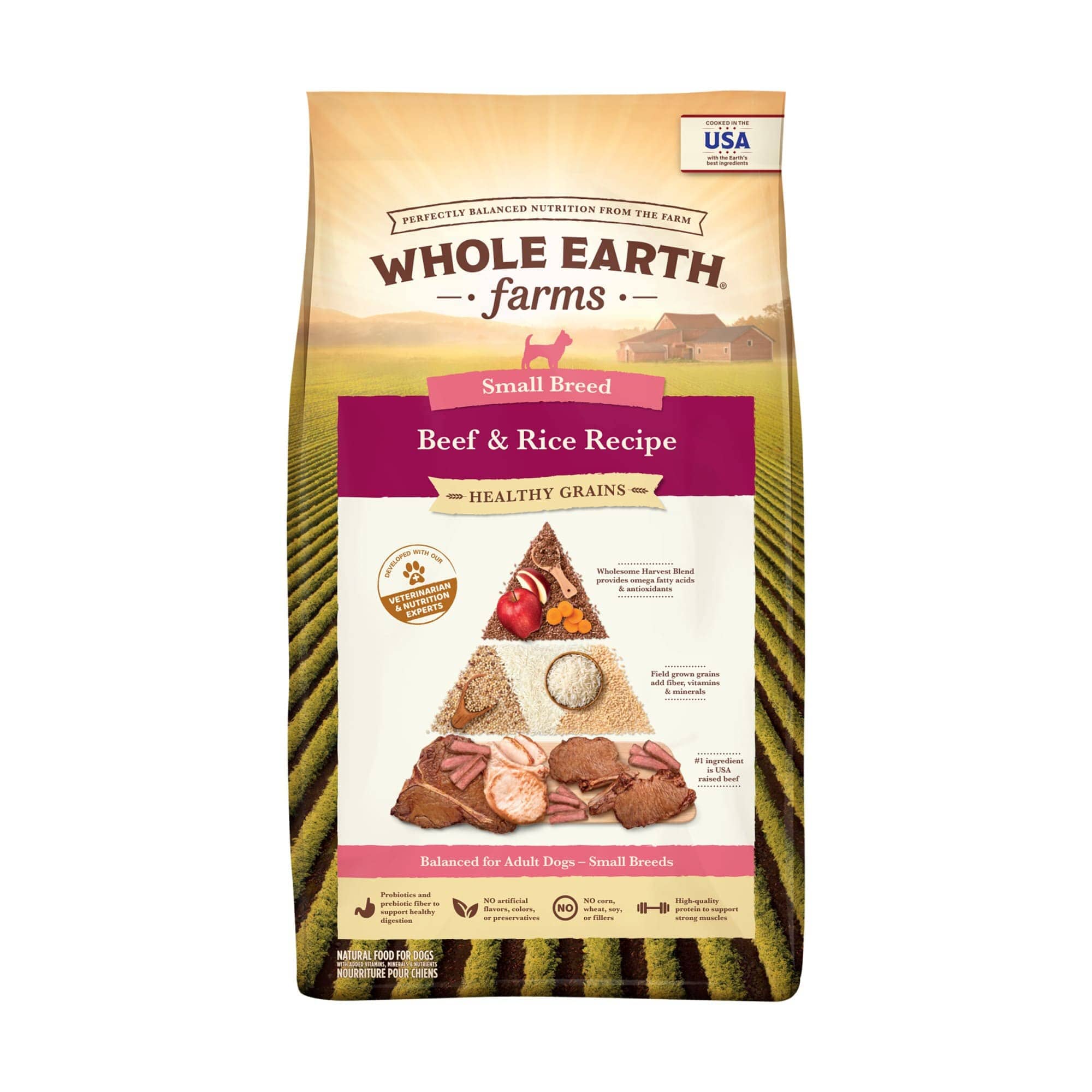 Whole Earth Farms Small-Breed Beef and Rice Dry Dog Food - 4 Lbs  