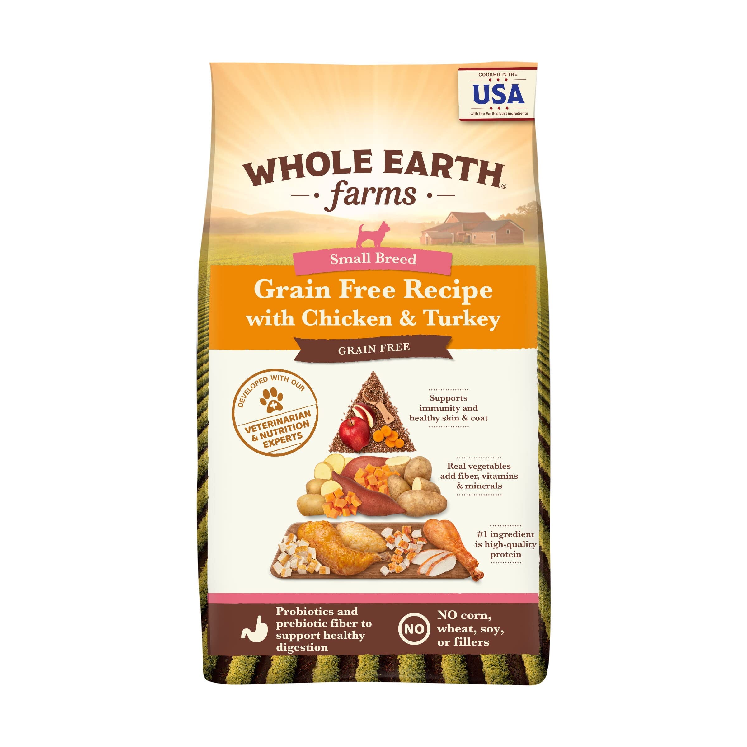 Whole Earth Farms Small-Breed Grain-Free Chicken and Turkey Dry Dog Food - 12 Lbs  