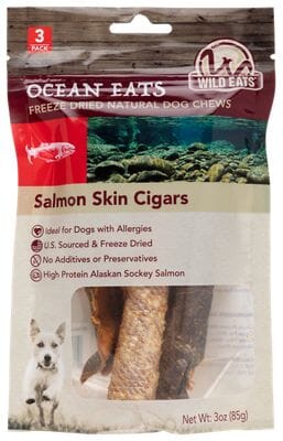 Wild Eats Salmon Cigars Dog Chews Natural Dog Chews - Salmon - 6 In - 3 Pack