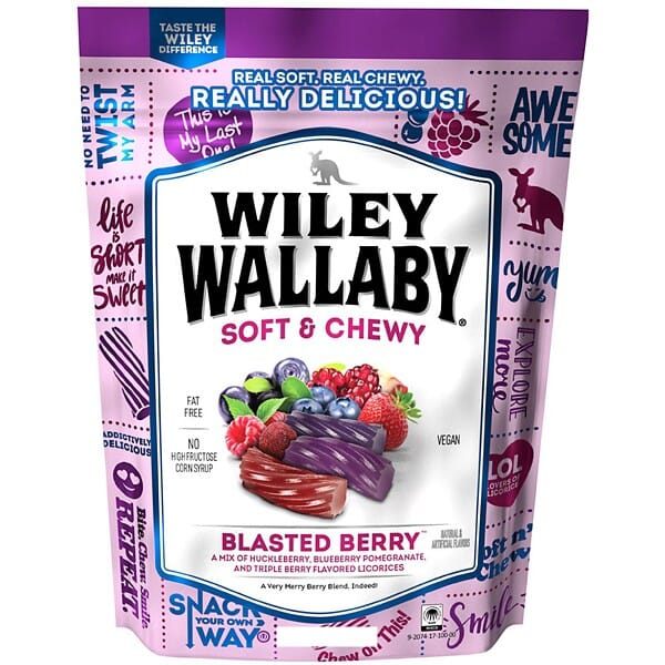 Wiley Wallaby Blasted Berry Licorice Real Fruit Soft and Chewy Dog Treats - 7.05 Oz - Case of 12 Default Title