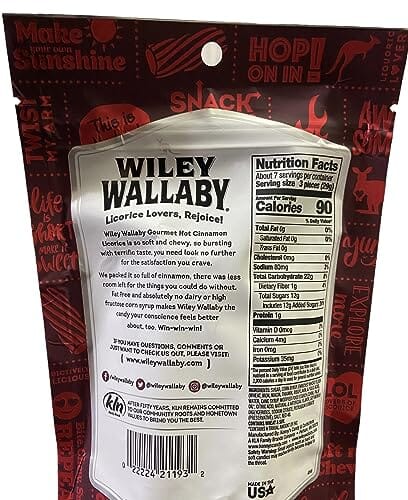 Wiley Wallaby Hot Cinnamon Licorice Fresh Breath Soft and Chewy Dog Treats - 7.05 Oz - Case of 12
