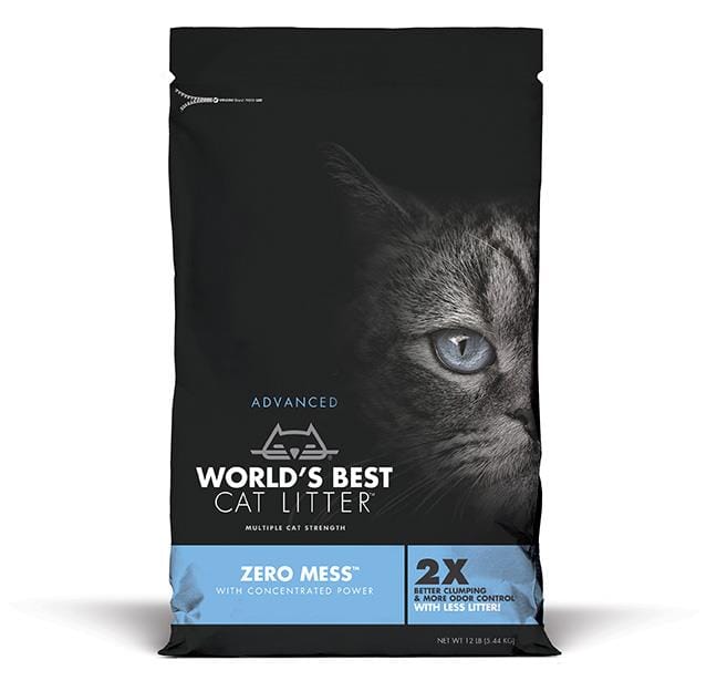 World's Best Cat Litter Blue Bag Zero Mess Clumping Litter Cat Litter - 12 lb Bag - Case of 3  