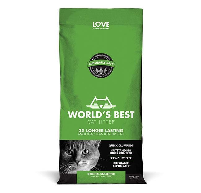 World's Best Cat Litter Green Bag Clumping Litter Cat Litter - 28 lb Bag  