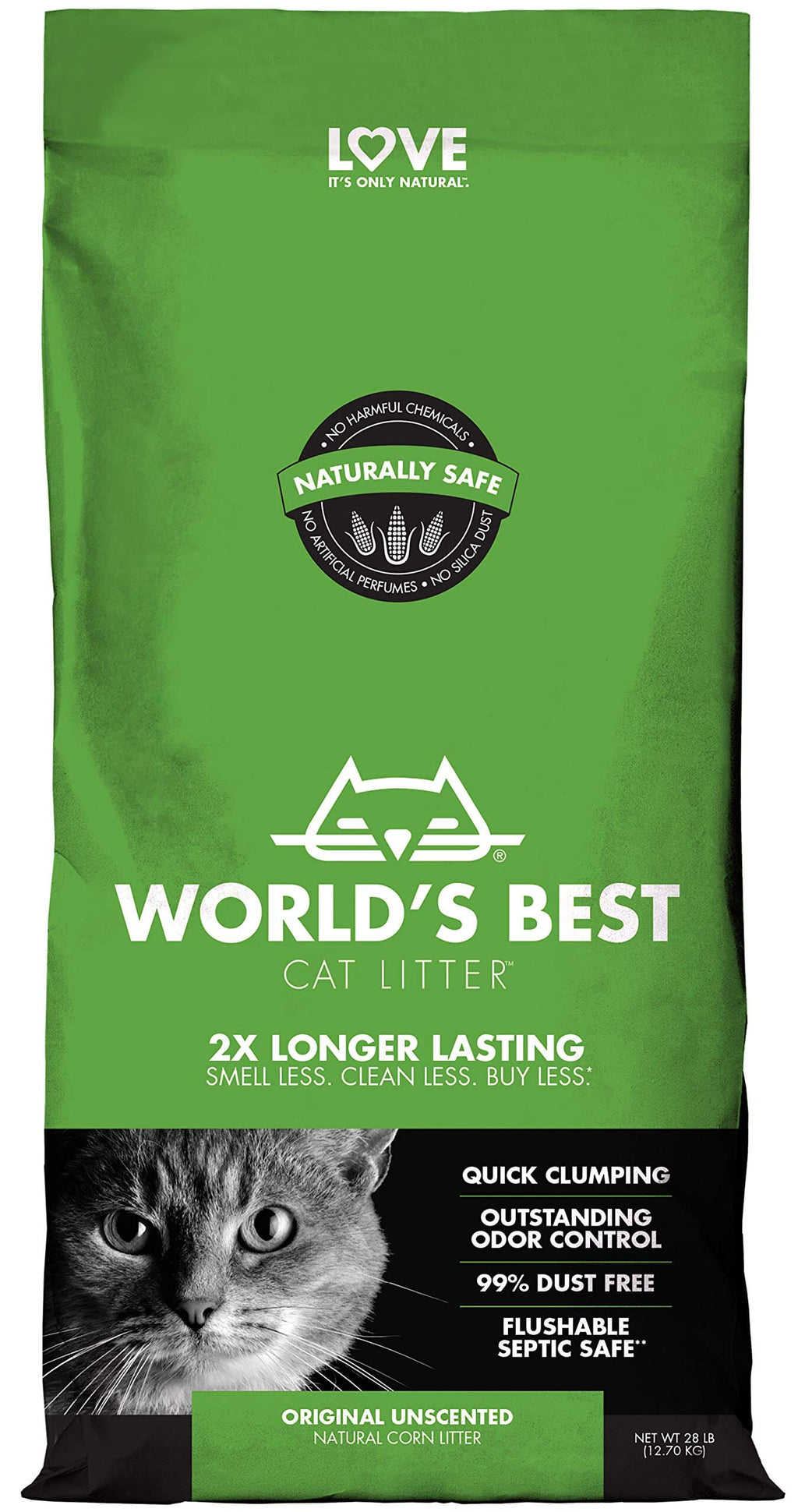 World's Best Cat Litter Original Corn Clump Unscented Cat Litter 28 Lbs 