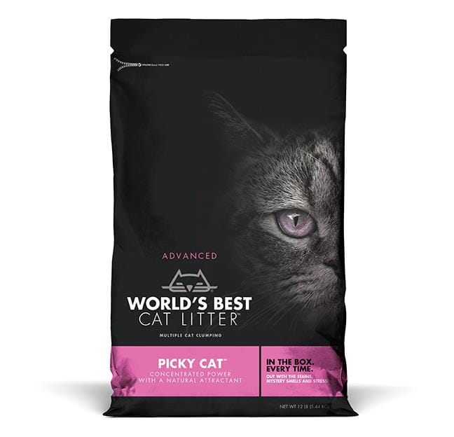 World's Best Cat Litter Pink Bag Picky Cat Litter - 12 lb Bag - Case of 3  