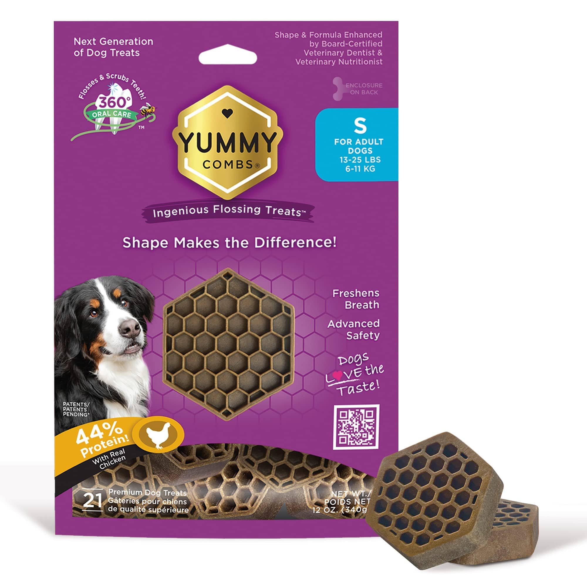 Yummy Combs Protein Dental Dog Treats - 12 Oz Bag Small 