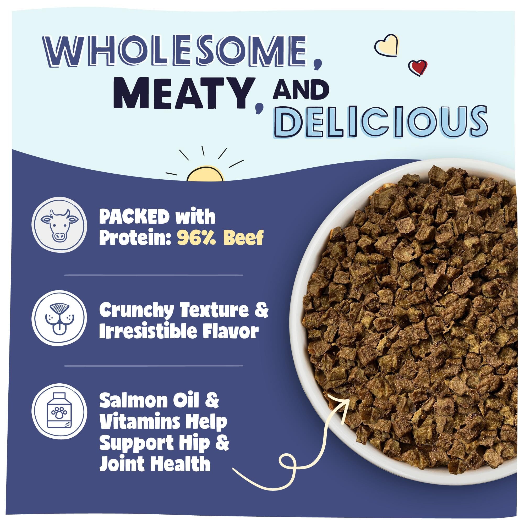 Zeal Grain-Free 96% Meat Beef Recipe with Freeze-Dried Salmon and Pumpkin Gently Air-Dried Dog Food - 2.2 Lbs  