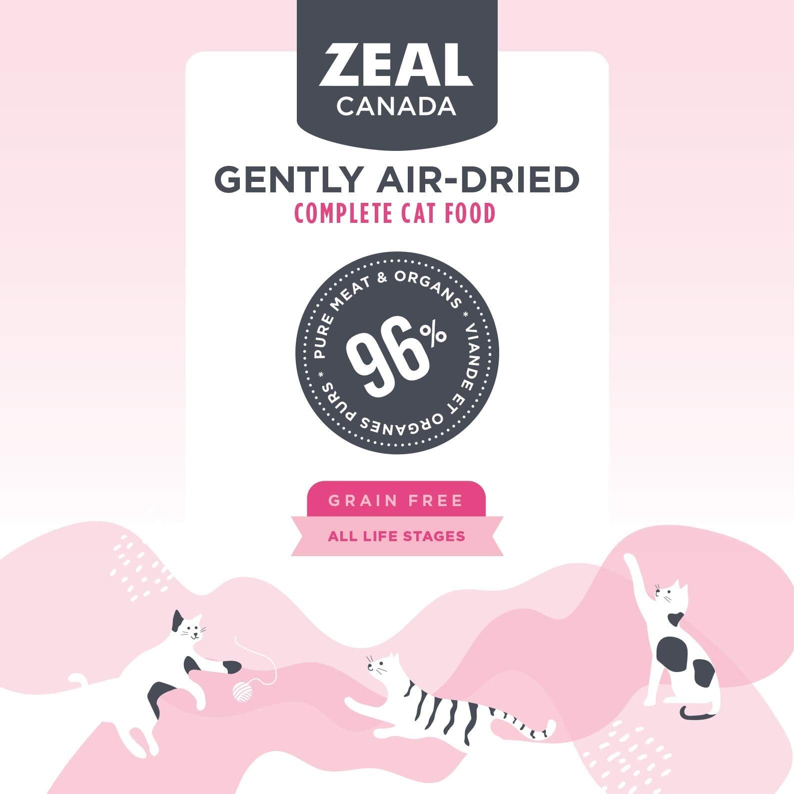 Zeal Grain-Free 96% Salmon and Turkey Recipe Gently Air-Dried Cat Food - 14 Oz  