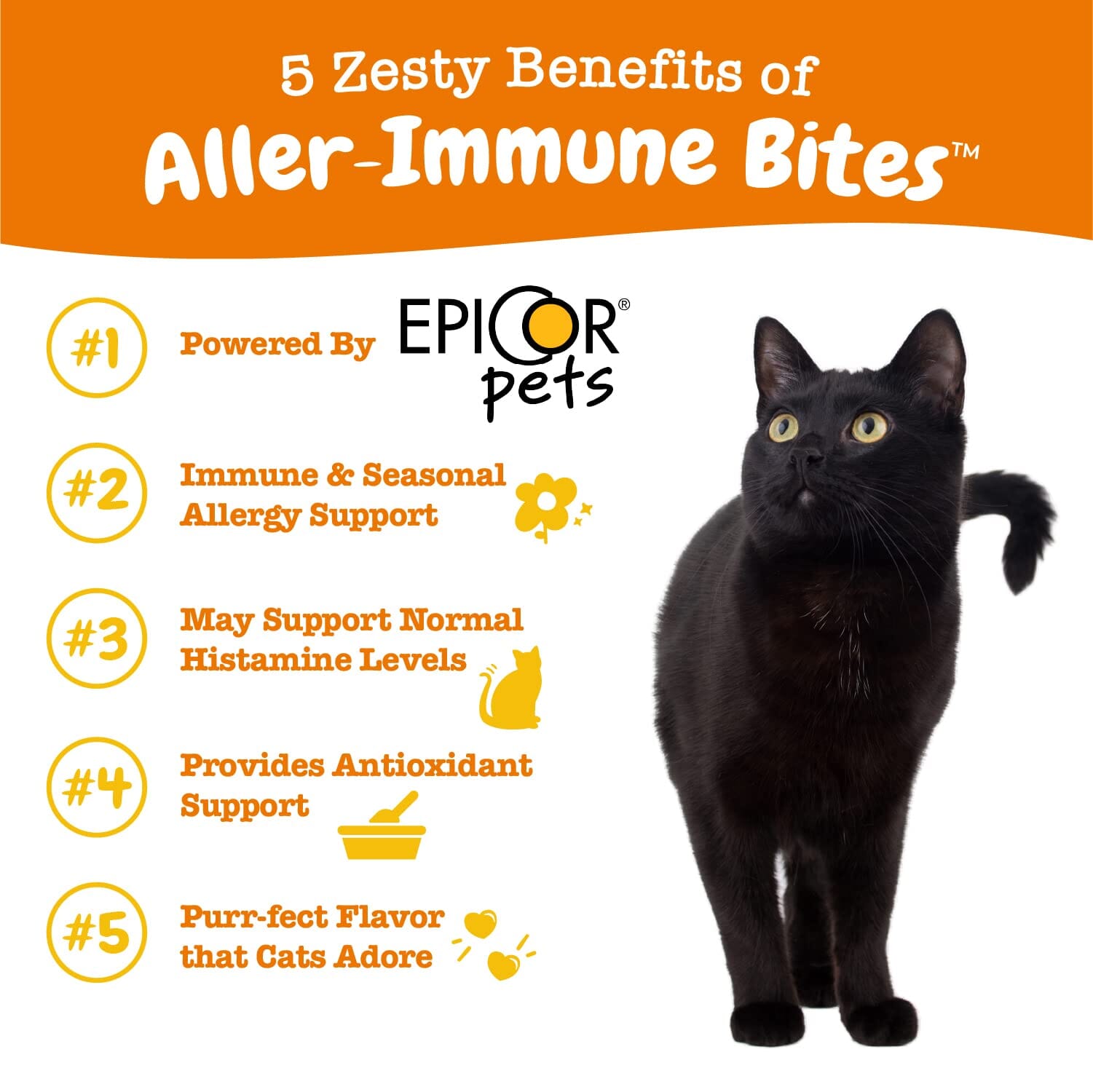 Zesty Paws Aller-Immune Alergy and Immune Support Bacon Flavor Soft Chew Cat Supplements - 60 Count  