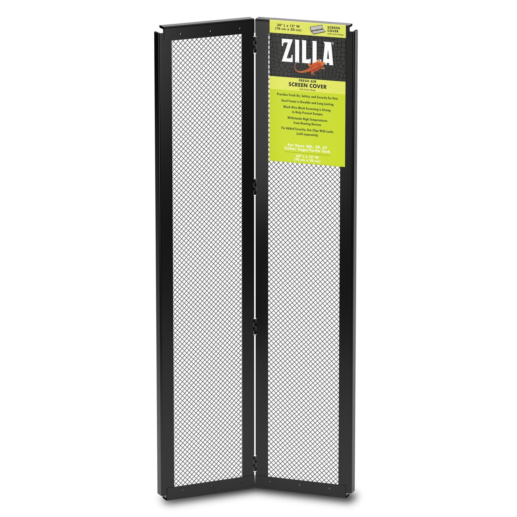 Zilla Fresh Air Screen Cover with Center Hinge for Terrariums or ...