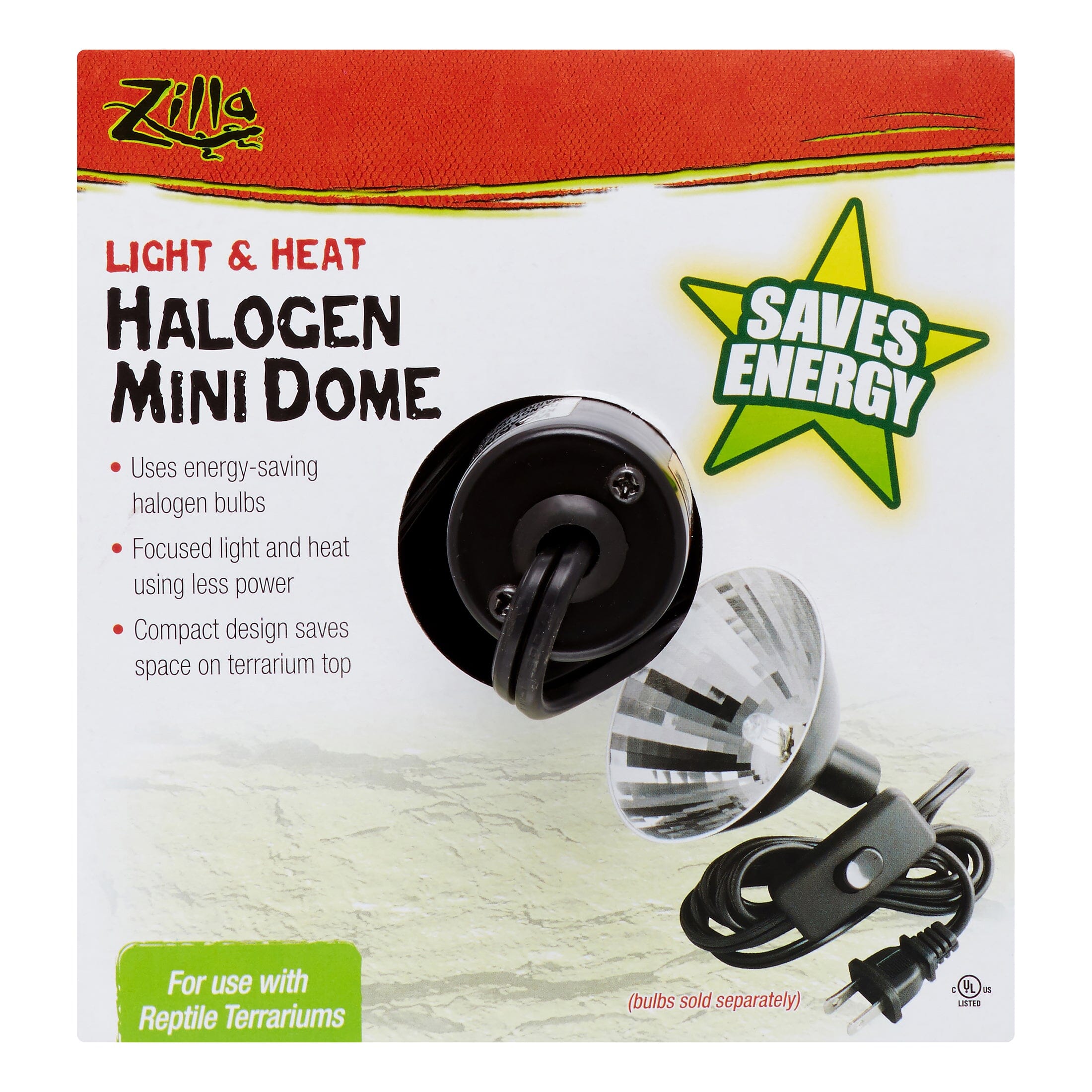 Zilla Mini Dome Halogen Lighting and Heating Terrarium Reptile Lamp Fixture Default Title