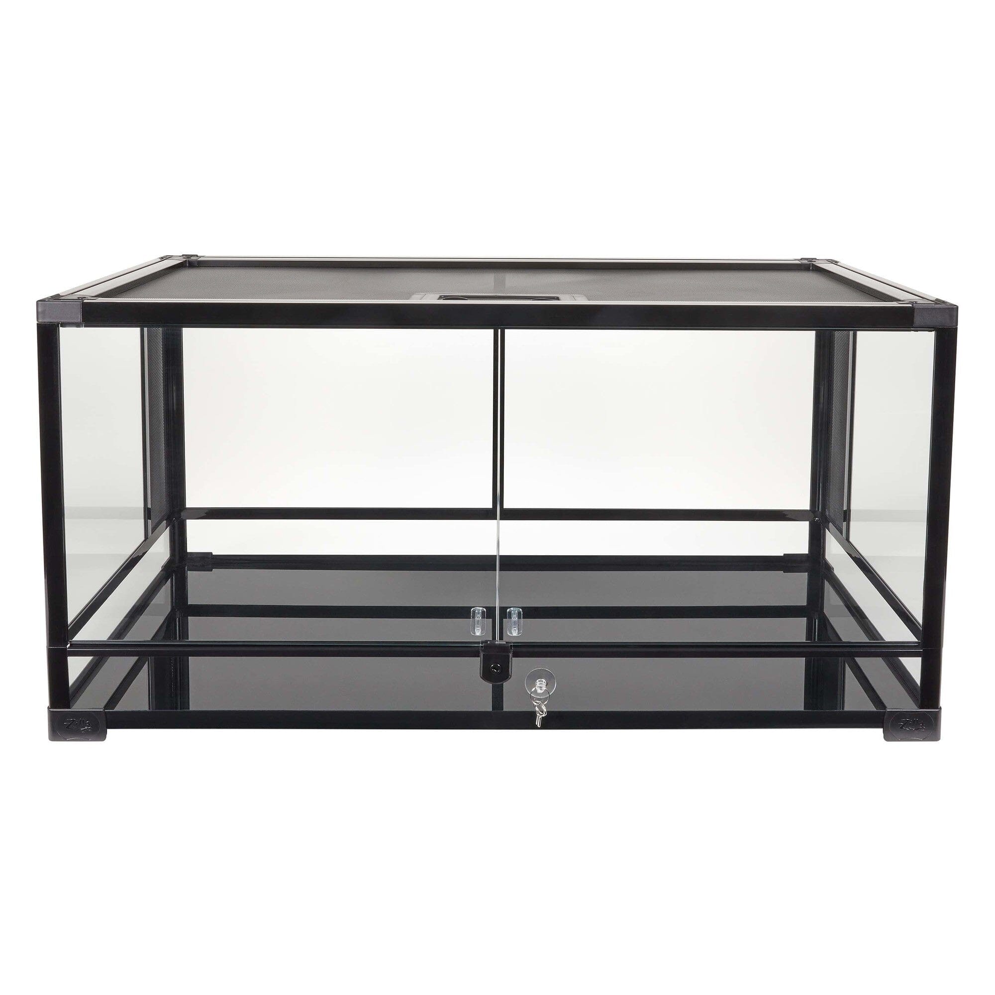 Zilla QuickBuild Swing Door Glass Terrarium Habitat with Bedding Tray 40 Gallon - L:36 X W:18 X H:18 In