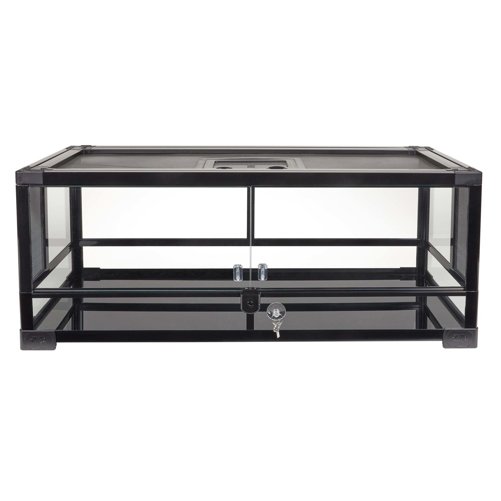 Zilla QuickBuild Swing Door Glass Terrarium Habitat with Bedding Tray 20 Gallon - L:30 X W:12 X H:12 In