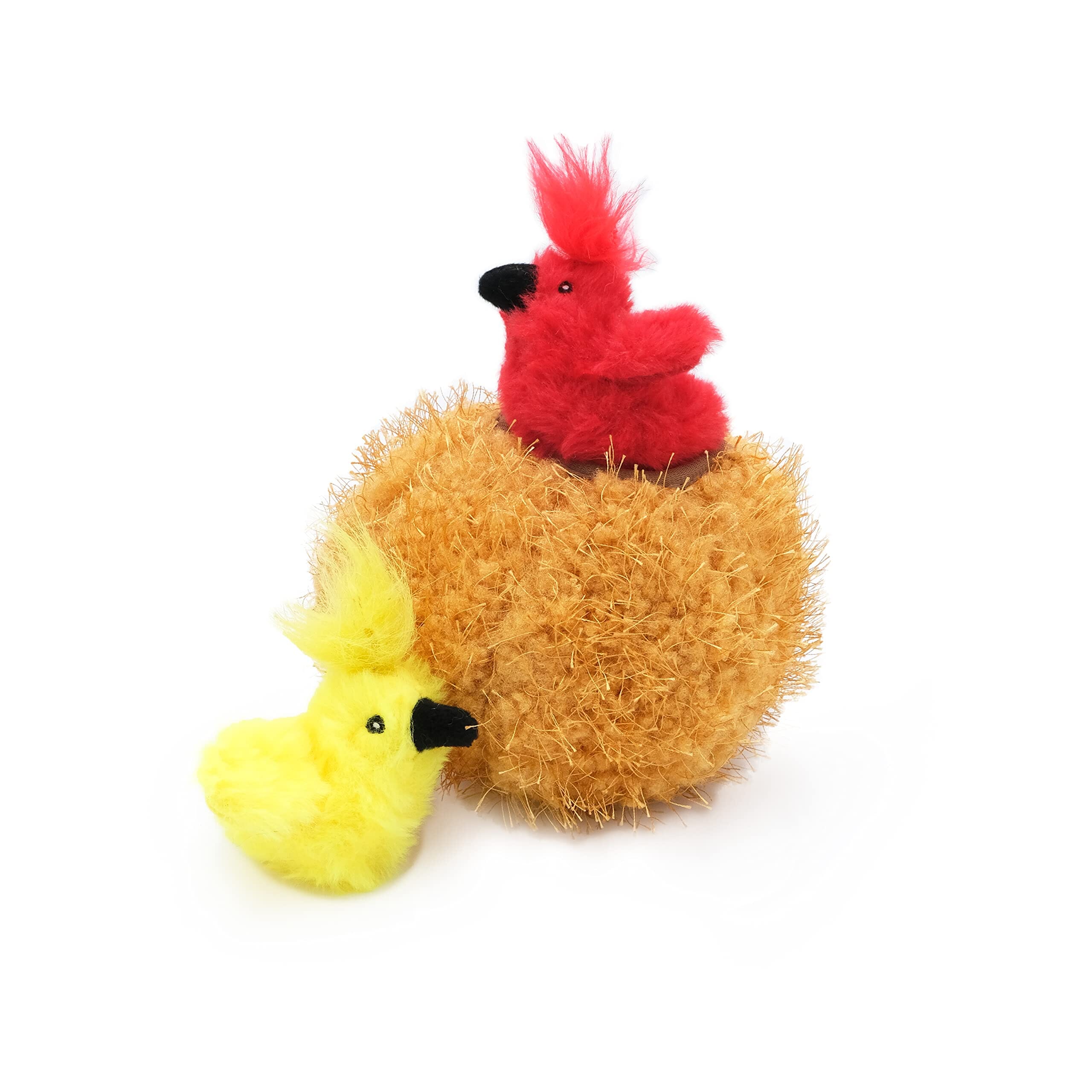 Zippy Paws Burrow Bird in Nest Hide-and-Seek Interactive Squeak and Plush Cat Toy - Small  