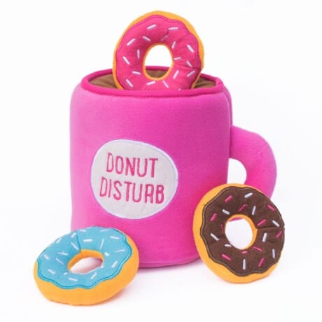 Zippy Paws Burrow Coffee N' Donutz Squeaky Hide-and-Seek Plush Interactive Dog Toy Default Title
