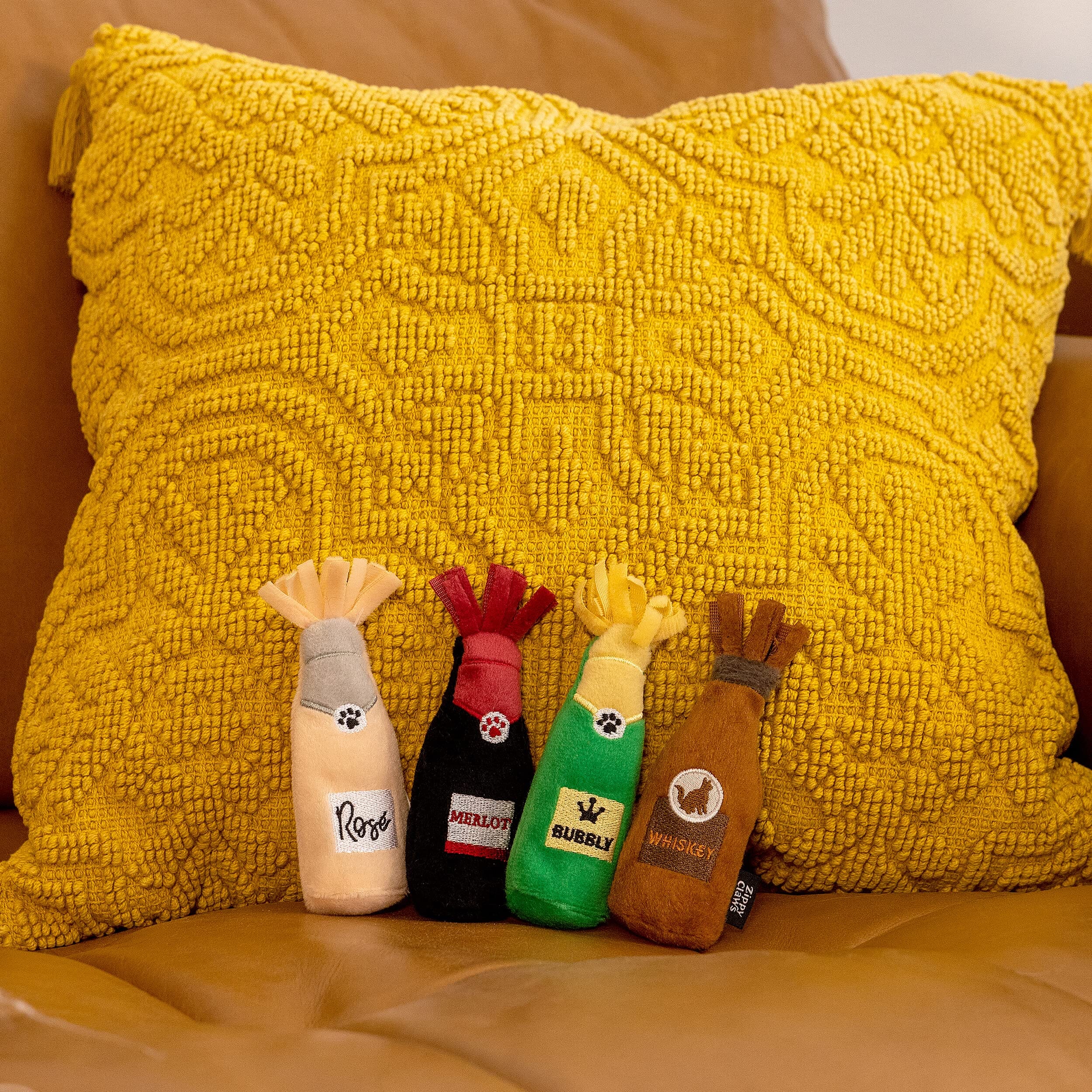 Zippy Paws Catnip Whisky Bottle Plush Catnip Cat Toy - Small  