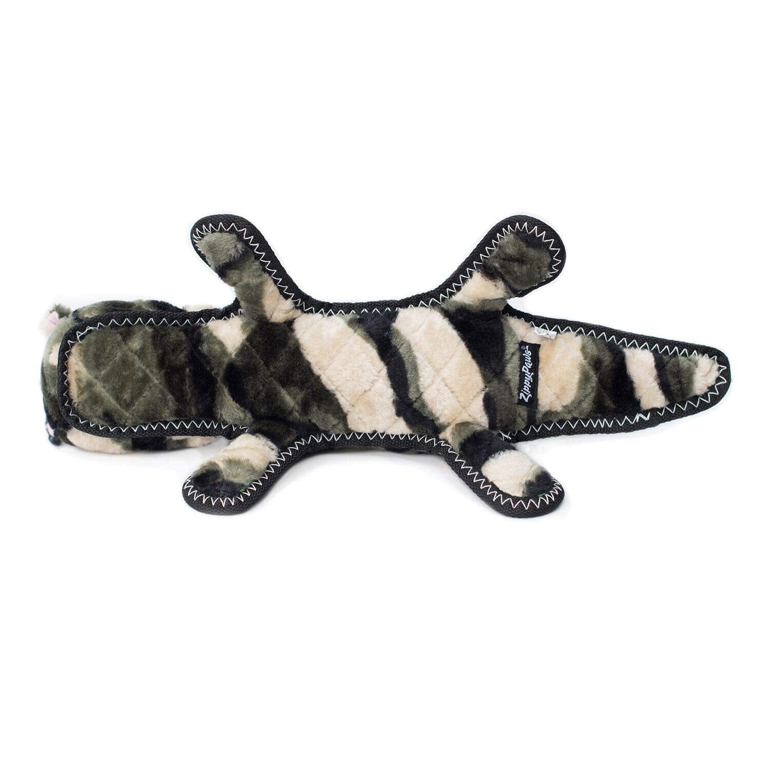 Zippy Paws Charity Grunterz Z-Stiched Gator Camouflage Squeak and Plush Dog Toy - Extra Large  