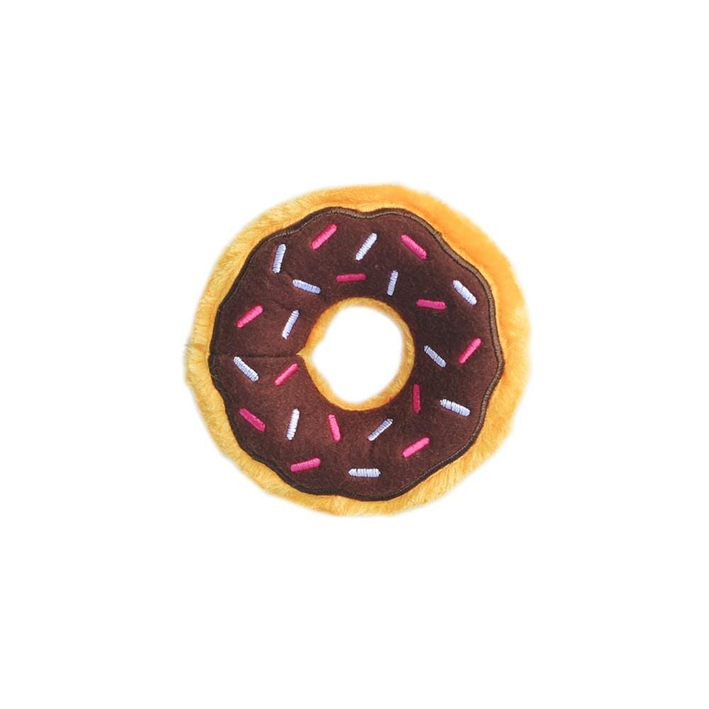 Zippy Paws Donutz Brown Chcocolate Glazed with Sprinkles Squeak and Plush Dog Toy - Junior - Small