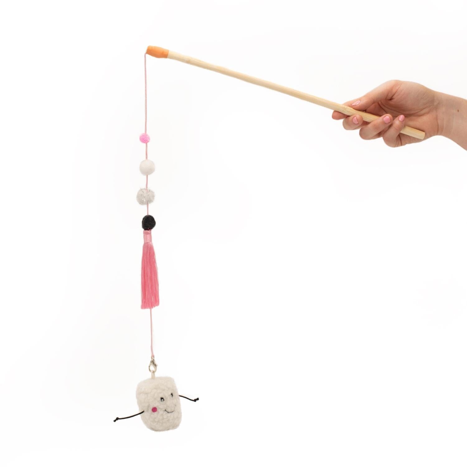Zippy Paws ZippyStick Marshmallow Interactive Catnip Cat Teaser Wand - Small  